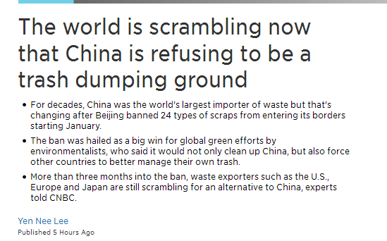 China rejects foreign wastes